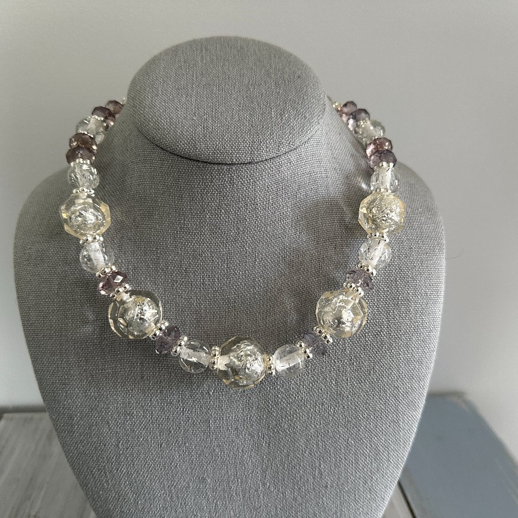 Fabulous Beaded Necklace W Chunky Acrylic Beads Signed George